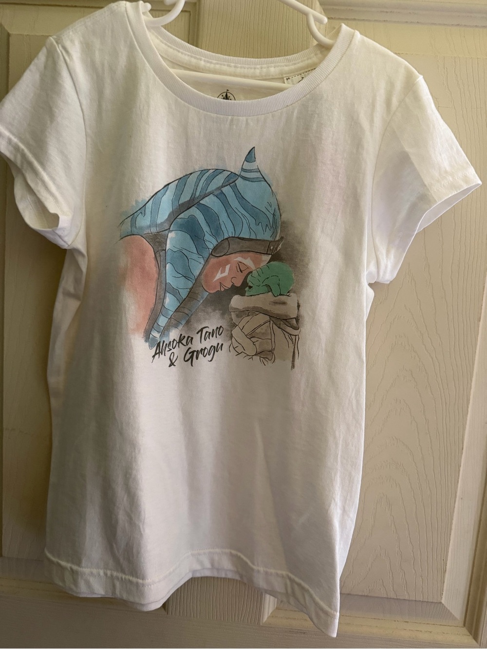 Disney Kids Ahsoka Tano & Grogu White Graphic Tee